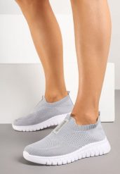 Szare Buty Sportowe z Elastyczną Cholewką Clezenne. Szare obuwie sportowe casual damskie Born2be, z jeansu. Za 44.99 zł.