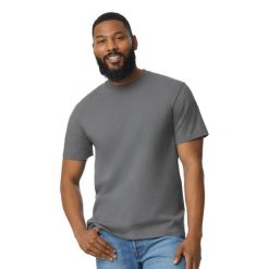 Koszulka Unisex Dla Dorosłych Softstyle Heather Midweight. Szare koszulki damskie GILDAN, xl, bez wzorów, bez kołnierzyka, bez ramiączek. Za 43.99 zł.