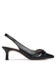 Caprice Czółenka 9-29600-46 Czarny. Czarne czółenka damskie Caprice, bez wzorów, ze skóry, bez obcasa. Za 265.99 zł.