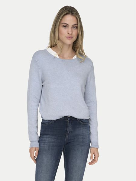 ONLY Sweter Venice 15333989 Błękitny Regular Fit. Niebieskie swetry klasyczne damskie Only, xs, z wiskozy, bez kołnierzyka. Za 79.99 zł.