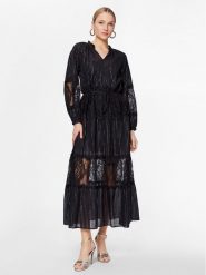 TWINSET Sukienka codzienna 231TT2093 Czarny Regular Fit. Czarne sukienki damskie Twinset, bez wzorów, z bawełny, bez ramiączek. Za 1,799.00 zł.