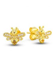 CHARM'S Pozłacane kolczyki-wkrętki z cyrkoniami rozmiar: onesize. Żółte kolczyki damskie CHARM'S, z cyrkonią, pozłacane. Za 73.99 zł.