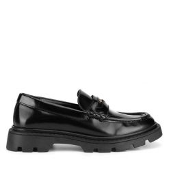 Mokasyny GINO ROSSI. Czarne mokasyny damskie Gino Rossi, bez obcasa. Za 229.99 zł.