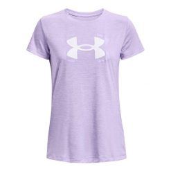Graficzna Koszulka Techniczna Dla Kobiet. Fioletowe bluzki damskie Under Armour, m, bez wzorów, bez kołnierzyka, bez ramiączek. Za 170.99 zł.