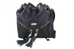 Worek skórzany boho BARBERINI'S 977-1 czarny. Czarne shopper bag Barberinis, ze skóry, bez dodatków. Za 219.99 zł.