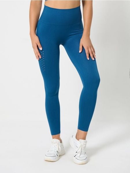 Legginsy sportowe - niebieski. Niebieskie legginsy damskie Sinsay, l, bez wzorów. Za 27.99 zł.
