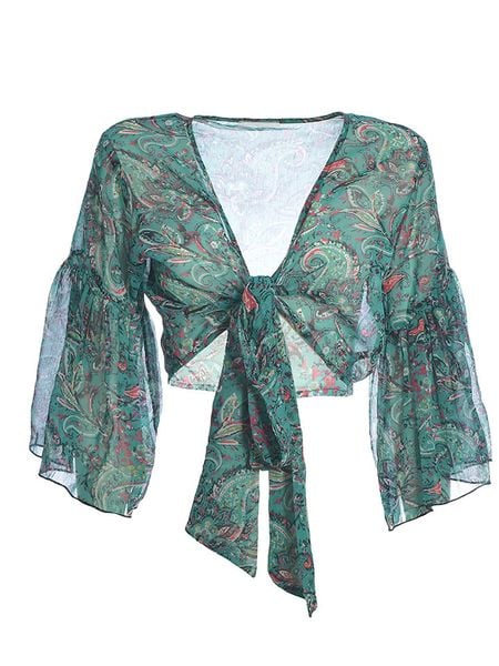 BLE Koszulka w kolorze turkusowym rozmiar: onesize. Niebieskie bluzki damskie BLE, bez wzorów, bez kołnierzyka, bez ramiączek. Za 32.83 zł.