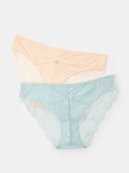 Majtki figi koronkowe 2 pack - wielobarwny. Figi Sinsay, bez wzorów, z koronki. Za 29.99 zł.