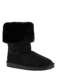 ISLAND BOOT Botki zimowe "Canfield" w kolorze czarnym rozmiar: 39. Czarne botki damskie Island Boot, na zimę, z materiału, bez obcasa, bez zapięcia. Za 162.49 zł.