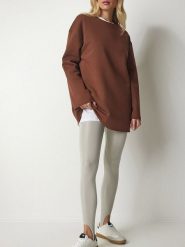 Happiness Istanbul Bluza w kolorze brązowym rozmiar: 40. Brązowe bluzy damskie Happiness Istanbul, bez wzorów, bez kaptura. Za 79.03 zł.