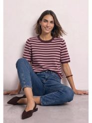 Street One Sweter w kolorze ciemnofioletowo-jasnoróżowym rozmiar: 34. Różowe swetry klasyczne damskie Street One, bez kołnierzyka. Za 149.95 zł.