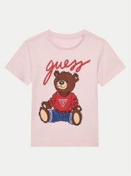 Guess T-Shirt H4BT01 I3Z14 Różowy Regular Fit. Czerwone koszulki i t-shirty dziewczęce Guess, z aplikacjami, z bawełny, bez kołnierzyka, bez ramiączek. Za 59.99 zł.