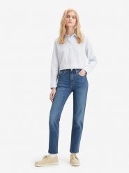 Levi's Dżinsy - Slim fit - w kolorze niebieskim rozmiar: W27/L32. Niebieskie jeansy damskie Levi's, z podwyższonym stanem. Za 262.91 zł.