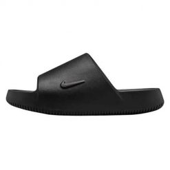 Klapki damskie Nike Calm Slide 2.0. Czarne klapki damskie Nike, bez wzorów, z materiału, bez obcasa, bez zapięcia. Za 311.00 zł.