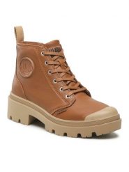 Palladium Trapery Pallabase Leather 96905-252-M Brązowy. Brązowe trapery damskie Palladium, ze skóry, bez zapięcia. Za 639.99 zł.