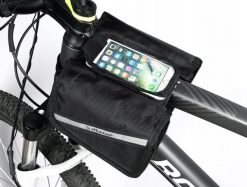 Torba rowerowa sakwa saszetka uchwyt rowerowy na telefon DUNLOP. Czarne nerki i saszetki damskie Dunlop, z aplikacjami, z materiału. Za 55.00 zł.