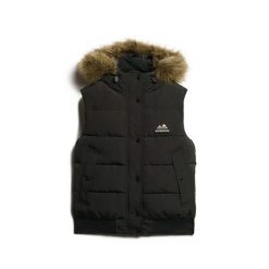 Damska kurtka puchowa Superdry. Czarne kurtki damskie Superdry, na zimę, bez wzorów, z puchu, bez kaptura. Za 556.95 zł.