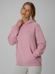 4F Bluza dresowa relaxed z kapturem damska - różowa M. Czerwone bluzy damskie 4F, l, bez wzorów, z bawełny, z kapturem. Za 149.99 zł.