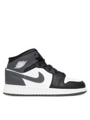 Nike Sneakersy Air Jordan 1 Mid (GS) DQ8423 001 Szary. Szare buty sportowe chłopięce Nike, ze skóry, bez zapięcia. Za 469.99 zł.