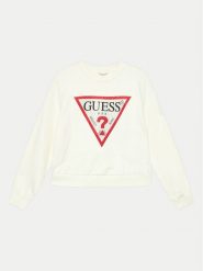 Guess Bluza J4YQ22 KA6R3 Écru Regular Fit. Bluzy dziewczęce Guess, z aplikacjami, z bawełny, bez ramiączek, bez kaptura. Za 99.99 zł.