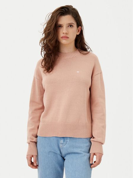 Calvin Klein Jeans Sweter Monogram J20J224802 Pomarańczowy Regular Fit. Brązowe swetry klasyczne damskie Calvin Klein Jeans, xl, z bawełny, bez kołnierzyka. Za 239.99 zł.