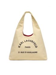 KARL LAGERFELD Torebka B1W50015 Beżowy. Brązowe shopper bag KARL LAGERFELD, bez wzorów, z materiału, bez dodatków. Za 389.99 zł.