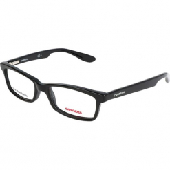 Oprawki "52" w kolorze czarnym. Czarne okulary przeciwsłoneczne damskie Carrera, Ferragamo. W wyprzedaży za 119.95 zł.
