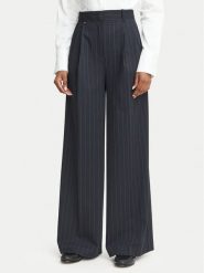 Tommy Hilfiger Spodnie materiałowe WW0WW51898 Granatowy Wide Leg. Niebieskie spodnie materiałowe damskie Tommy Hilfiger, bez wzorów, z materiału. Za 649.99 zł.