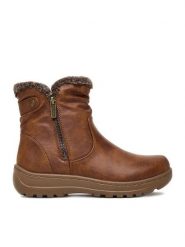 Go Soft Botki CEO-25106-01 Brązowy. Brązowe botki damskie GO SOFT, z materiału, bez obcasa, na płaskiej podeszwie, bez zapięcia. Za 179.99 zł.