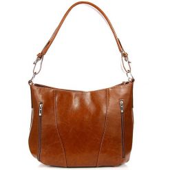 Torebka damska skórzana DAN-A T296 camel. Brązowe torebki klasyczne damskie DAN-A, ze skóry, bez dodatków. Za 349.99 zł.
