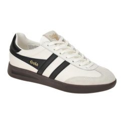 Damskie skórzane buty sportowe Gola Cyclone Leather. Białe obuwie sportowe treningowe Gola, do biegania. W wyprzedaży za 342.50 zł.