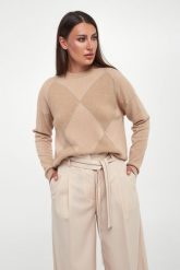 Sweter damski z jedwabiem i kaszmirem PESERICO. Swetry klasyczne damskie Peserico, z kaszmiru, bez kołnierzyka. Za 2,359.00 zł.
