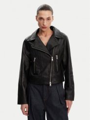 French Connection Kurtka skórzana 7DZI5 Czarny Regular Fit. Czarne kurtki damskie French Connection, m, bez wzorów, ze skóry, bez kaptura. Za 1,079.00 zł.