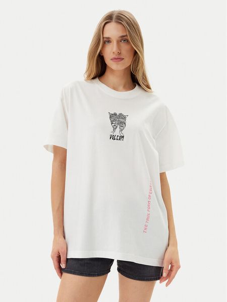 Volcom T-Shirt Alix 3 B3512507 Biały Oversize. Białe t-shirty damskie Volcom, xl, bez wzorów, z bawełny, bez kołnierzyka. Za 99.99 zł.