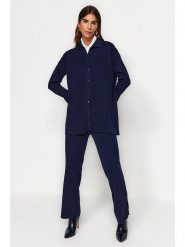 Trendyol 2-częściowy zestaw w kolorze granatowym rozmiar: L. Niebieskie kardigany damskie Trendyol, l, bez wzorów. Za 130.50 zł.