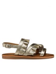 Geox Sandały J Eolie J55BSB 44 C2010 M Złoty. Żółte sandały dziewczęce Geox, ze skóry, bez obcasa, bez zapięcia. Za 139.99 zł.