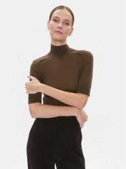 Calvin Klein Body K20K205990 Brązowy Slim Fit. Brązowe body i gorsety Calvin Klein, bez wzorów, z wełny. Za 599.99 zł.