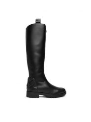 LOVE MOSCHINO Kozaki JA26064G0NIA0000 Czarny. Czarne kozaki damskie Love Moschino, ze skóry, bez obcasa, na płaskiej podeszwie, bez zapięcia. Za 1,609.00 zł.