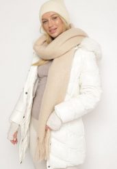 Beżowy Szalik z Ozdobnymi Frędzlami Esariana. Brązowe szaliki damskie Born2be, bez wzorów. Za 39.99 zł.