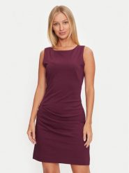 Guess Sukienka koktajlowa Lena W4BK14 KBJP2 Bordowy Slim Fit. Czerwone sukienki damskie Guess, z aplikacjami, ze lnu, wizytowe, bez ramiączek. Za 299.99 zł.