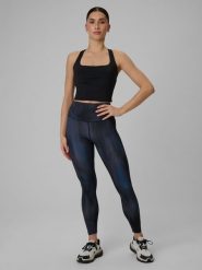 4F Legginsy treningowe szybkoschnące damskie - turkusowe XS. Niebieskie legginsy damskie 4F, xs, bez wzorów, z podwyższonym stanem, na fitness i siłownię. Za 149.99 zł.