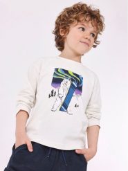 Mayoral Bluzka 4.038 Écru Regular Fit. T-shirty i koszulki chłopięce Mayoral, bez wzorów, z bawełny, bez kołnierzyka, bez ramiączek. Za 49.99 zł.