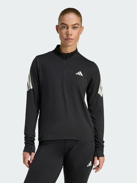 Adidas Bluza techniczna Iconic Running JZ5149 Czarny Regular Fit. Czarne bluzy damskie Adidas, xl, bez wzorów, z syntetyku, bez kaptura. Za 218.99 zł.