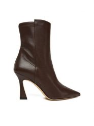 Stuart Weitzman Botki Vinnie SM440 Brązowy. Brązowe botki damskie Stuart Weitzman, ze skóry, bez obcasa, na słupku, bez zapięcia. Za 2,769.00 zł.