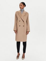 Weekend Max Mara Płaszcz wełniany Zum 2425016052 Brązowy Regular Fit. Brązowe płaszcze damskie Weekend Max Mara, na zimę, bez wzorów, z wełny, bez kaptura. Za 3,099.00 zł.