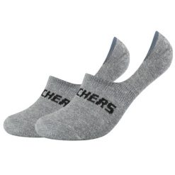 Skarpetki sportowe dla dorosłych 2PPK Mesh Ventilation Footies Socks. Szare skarpetki damskie Skechers, bez wzorów, z meshu. Za 29.99 zł.