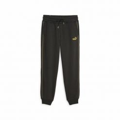 Długie Spodnie Dresowe Puma Ess+ Minimal Gold Czarny. Czarne spodnie dresowe damskie Puma, m, bez wzorów, z dresówki. Za 259.99 zł.