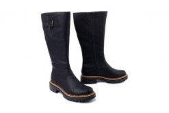 RIEKER 72694-00 black, kozaki damskie. Czarne kozaki damskie Rieker, bez obcasa, na obcasie, bez zapięcia. Za 399.90 zł.