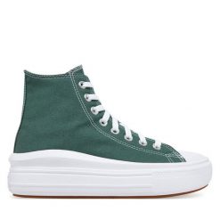 Trampki Converse. Zielone trampki damskie Converse, bez wzorów, bez zapięcia. Za 269.99 zł.