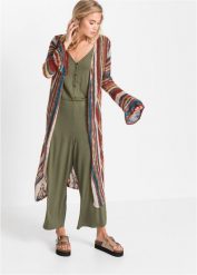 Sweter bez zapięcia w paski. Czerwone swetry klasyczne damskie bonprix, bez kołnierzyka. Za 149.99 zł.